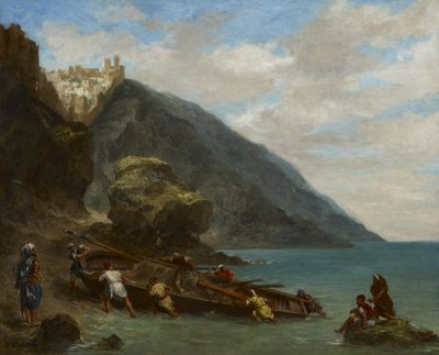 海岸からのタンジールの眺め 作： Ferdinand Victor Eugene Delacroix